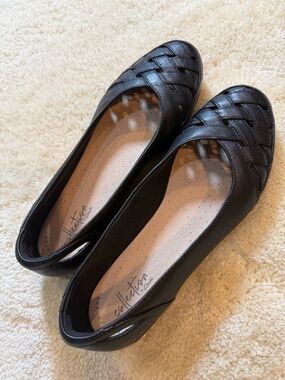 Clarks Gracelin Maze Womens Ballet Flat Black Leather US Size 7.5 M